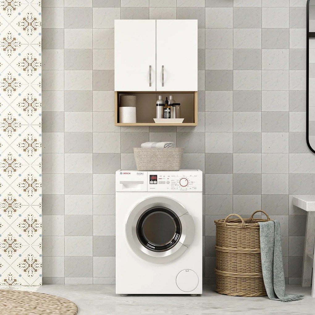 Cabinet de baie Voda - Sapphire Oak, White