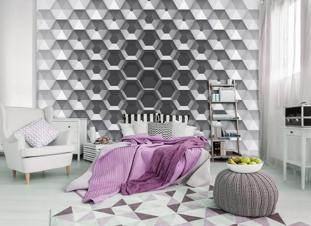 Fototapet - 3D hexagon (152,5x104 cm)