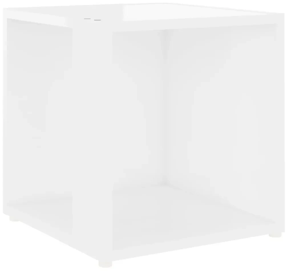 809014 vidaXL Masă laterală, alb extralucios, 33x33x34,5 cm, PAL