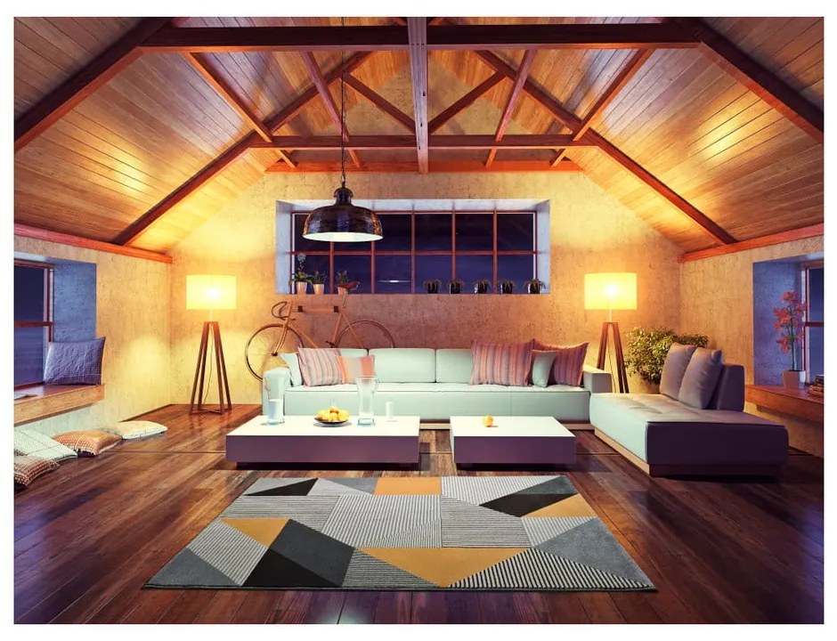 Covor Universal Gladys Duro, 80 x 150 cm, portocaliu-gri