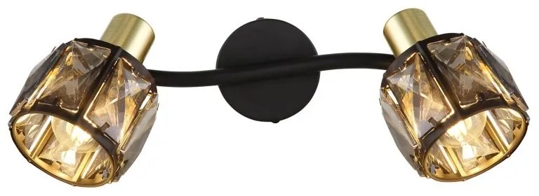 Aplica de perete / tavan cu 2 spoturi design modern INDIANA auriu, negru