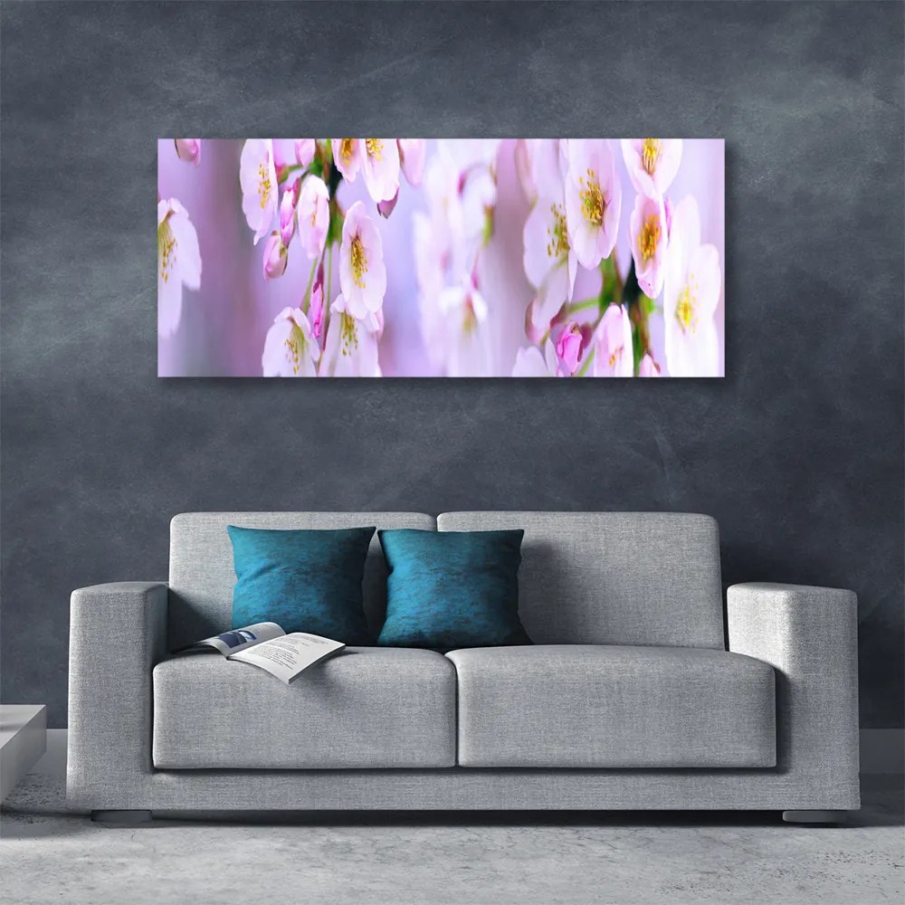 Tablou pe panza canvas Flori Floral Alb Violet