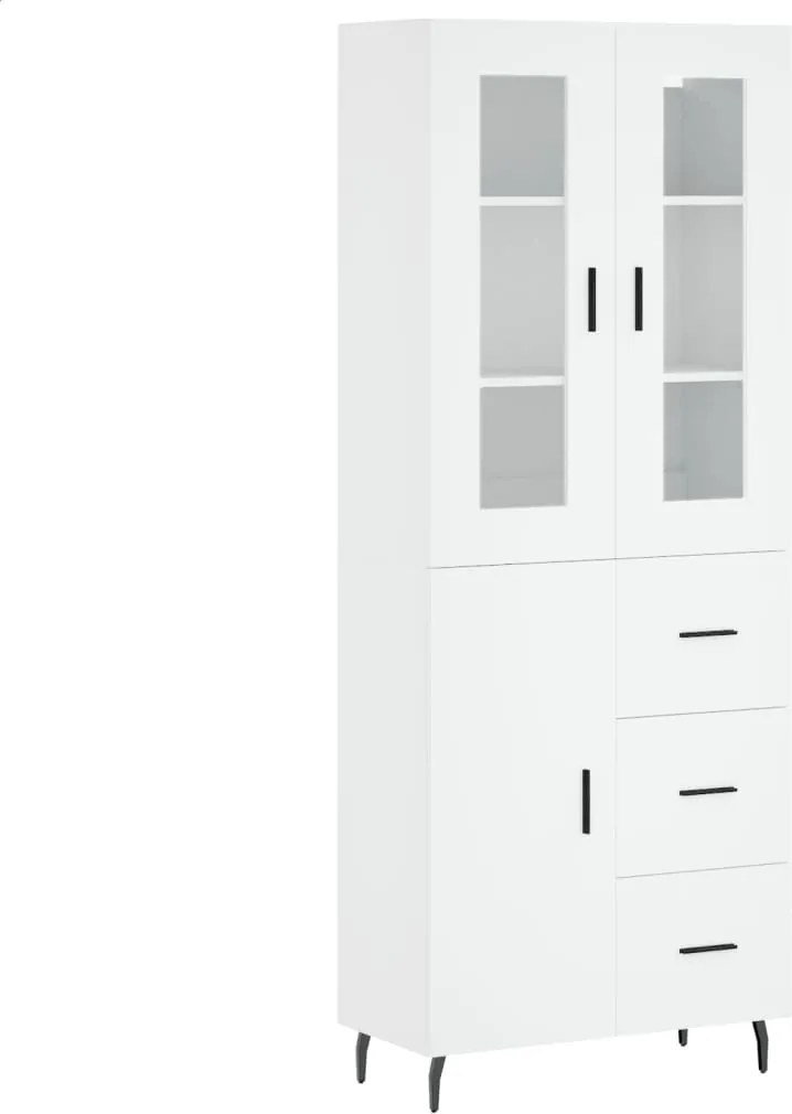 vidaXL Dulap înalt, alb, 69,5x34x180 cm, lemn compozit