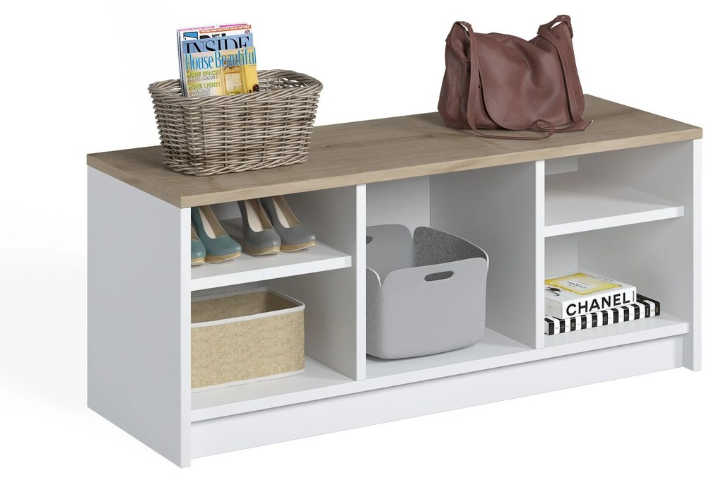 Comodă pentru pantofi London - White, Sapphire Oak