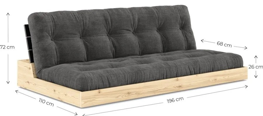 Canapea în culoarea petrolului extensibilă 196 cm Base – Karup Design