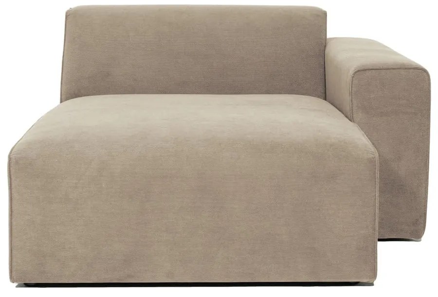 Modul pentru canapea bej din catifea reiată (partea dreaptă) Sting - Scandic