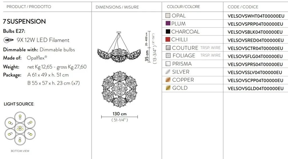 Lustra design unicat realizata manual Veli 7 Prisma