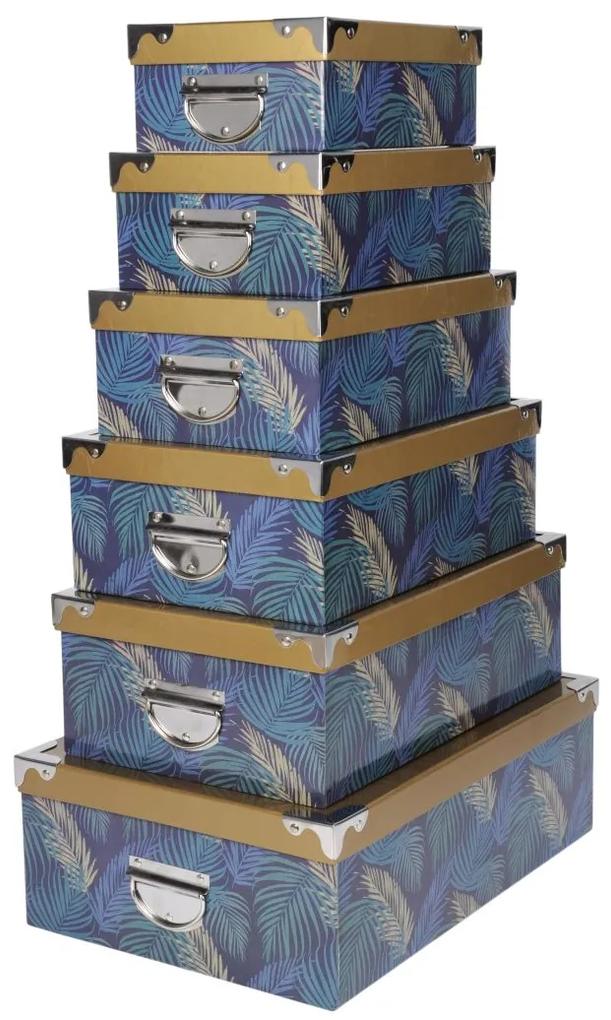 Set 6 cutii depozitare exotice Wildchic 44x31 cm