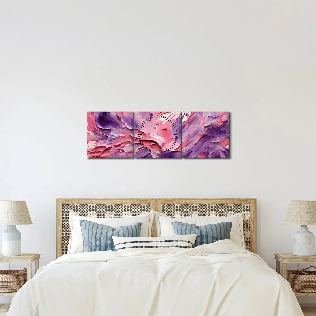 Tablou - Abstracție romantică (cu ceas) (90x30 cm)