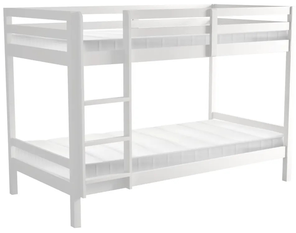 Pat etajat pentru copii 90 cm Invocato (alb) (cu somieră). 1116361