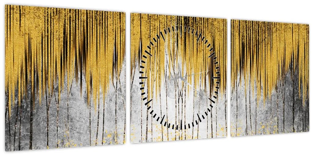 Tablou - Linii de aur (cu ceas) (90x30 cm)
