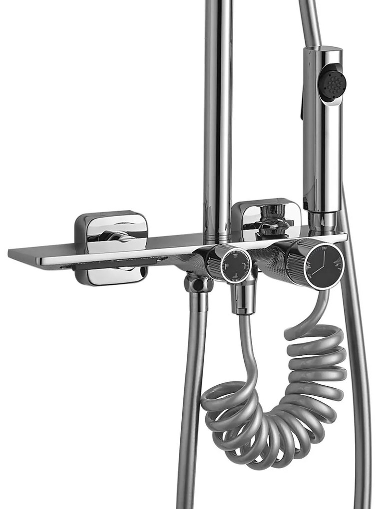 Baterie de dus Helix argintie