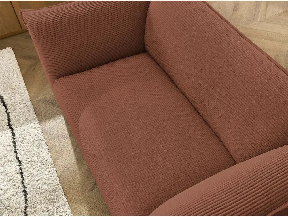 Canapea portocalie cu tapițerie din catifea reiată 170 cm Giorgia – Bobochic Paris