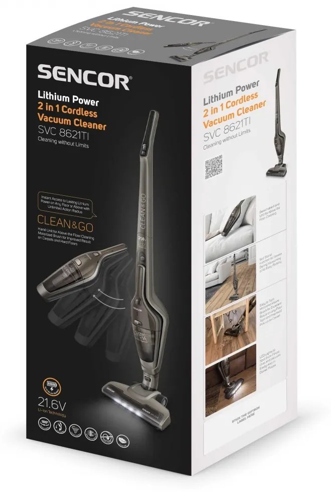 Sencor SVC 8621TI, aspirator vertical fără fir, 2 în 1