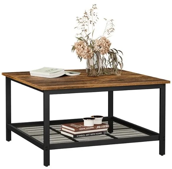 Masa de cafea TAYLOR 80x80 cm, maro rustic