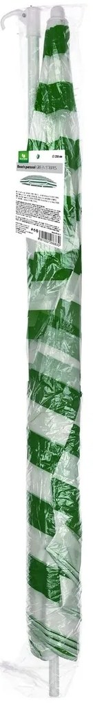 Umbrelă de plajă Happy Green dungă verde, 230 cm