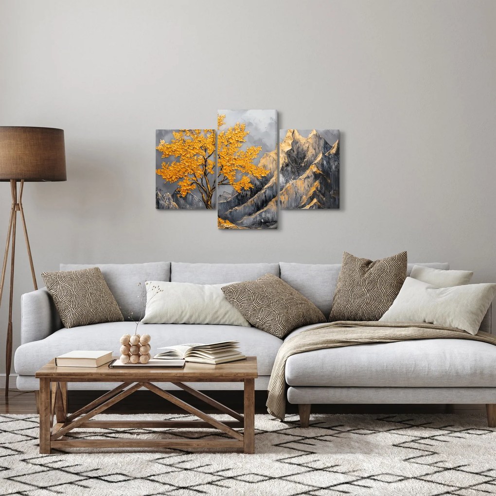 Tablou – Arbore auriu în munți (90x60 cm)