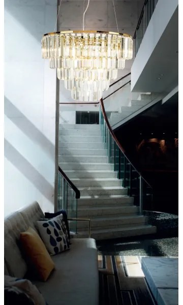 Lustră pe cablu MAXLIGHT P0424 MONACO 15xG9/40W/230V d. 60 cm auriu