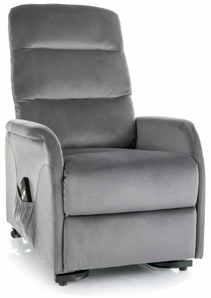 Fotoliu recliner Kronos velvet gri Blu14