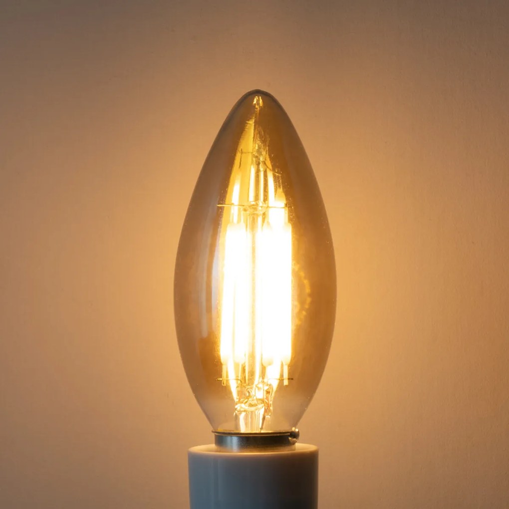 Set de 5 becuri LED E14 dimabile B35 fumurii 4W 300 lm 2200K