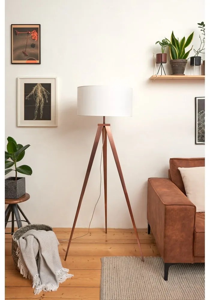 Lampadar metalic și cu abajur alb Bonami Essentials Kiki