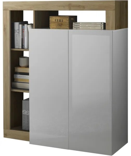 Comodă LENOR, alb/maro