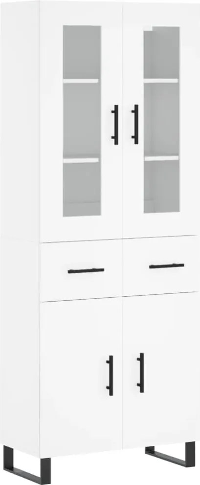 vidaXL Dulap înalt, alb, 69,5x34x180 cm, lemn compozit