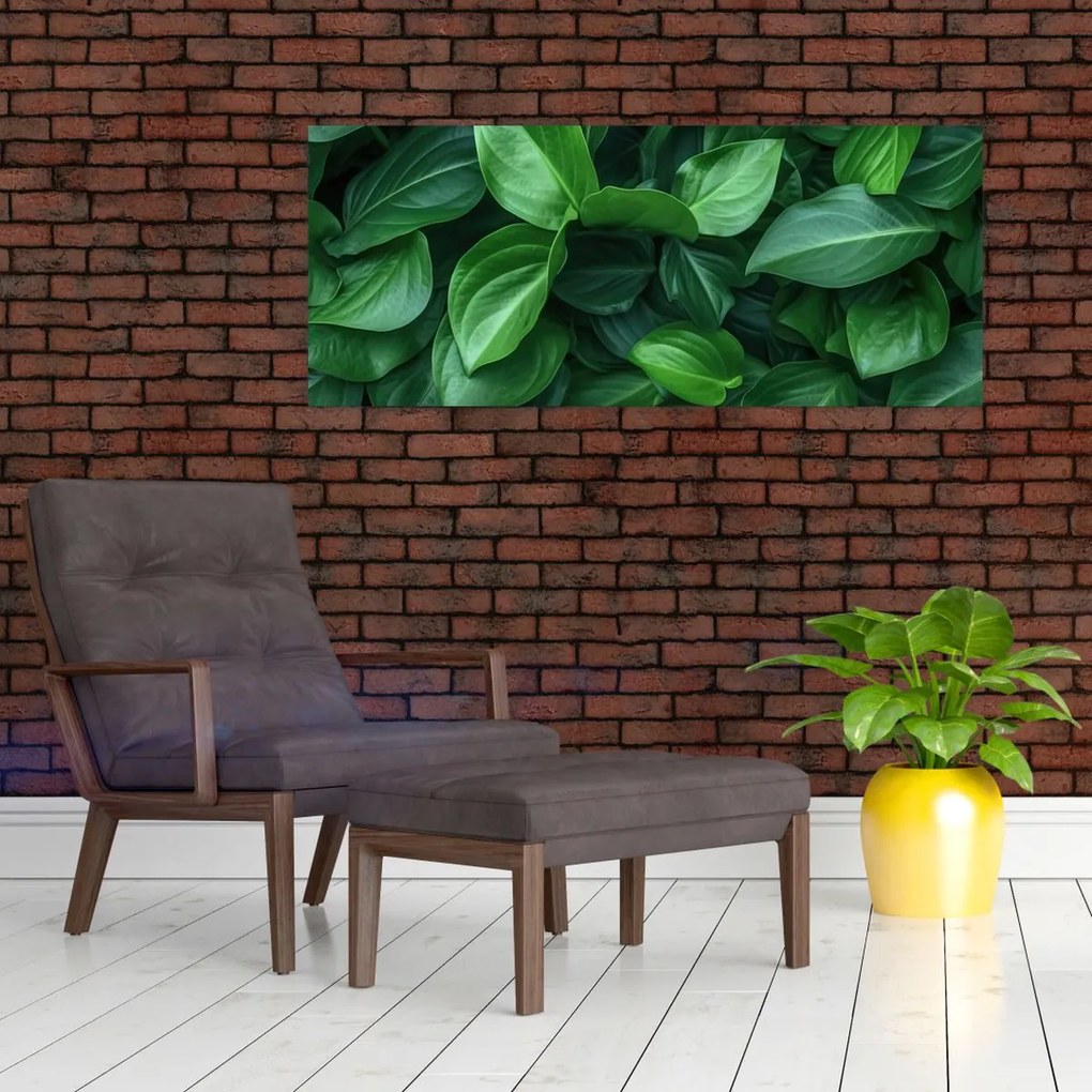 Tablou - Frunze verzi (120x50 cm)