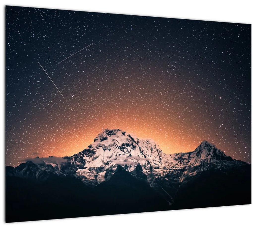 Tablou cu cerul nocturn cu munți (70x50 cm)