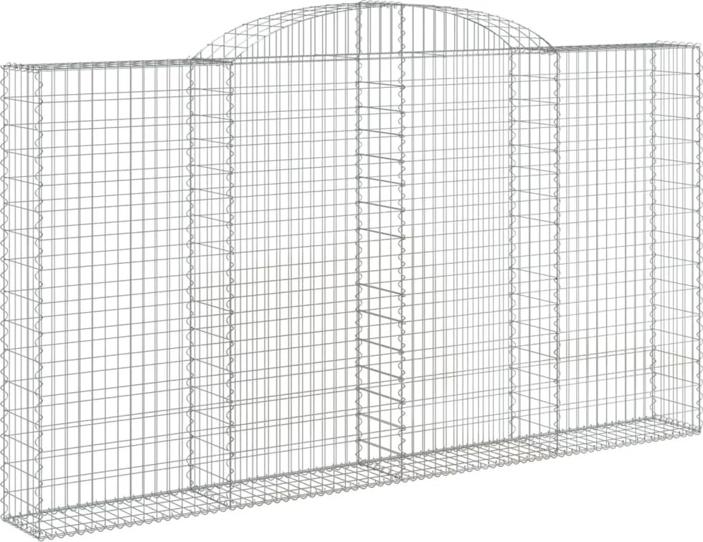 vidaXL Coș gabion arcuit, 300x30x160/180 cm, fier galvanizat