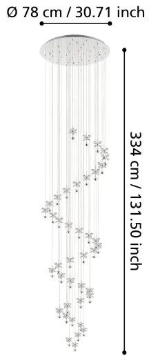 Lustră LED de cristal dimabilă pe cablu PIANOPOLI 40xLED/1,8W/230 Eglo 39545