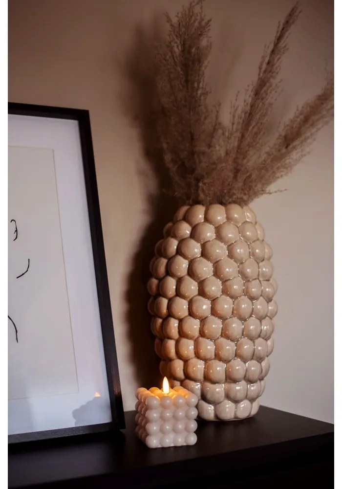 Lumânare cu LED din ceară bej Star Trading Flamme Dot, înălțime 9,5 cm