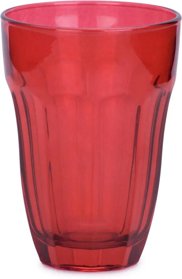 Pahar sticla, rosu, 10,5 cm