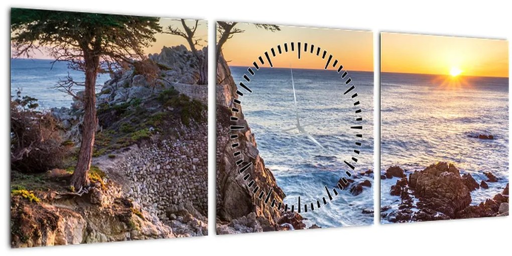 Tablou - Malul pacfic (cu ceas) (90x30 cm)