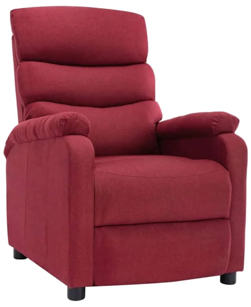 3073687 vidaXL Fotoliu rabatabil electric, roșu vin, material textil
