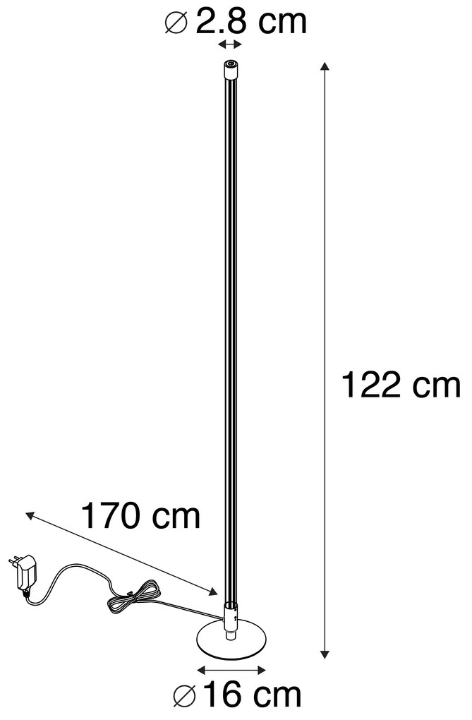 Set de 2 lămpi de podea moderne LED crom - Line-up
