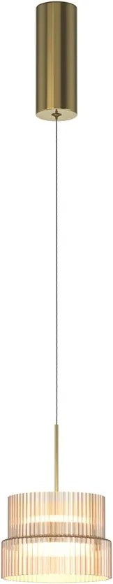 Lustra, Pendul LED cu sticla canelata Scala bronz