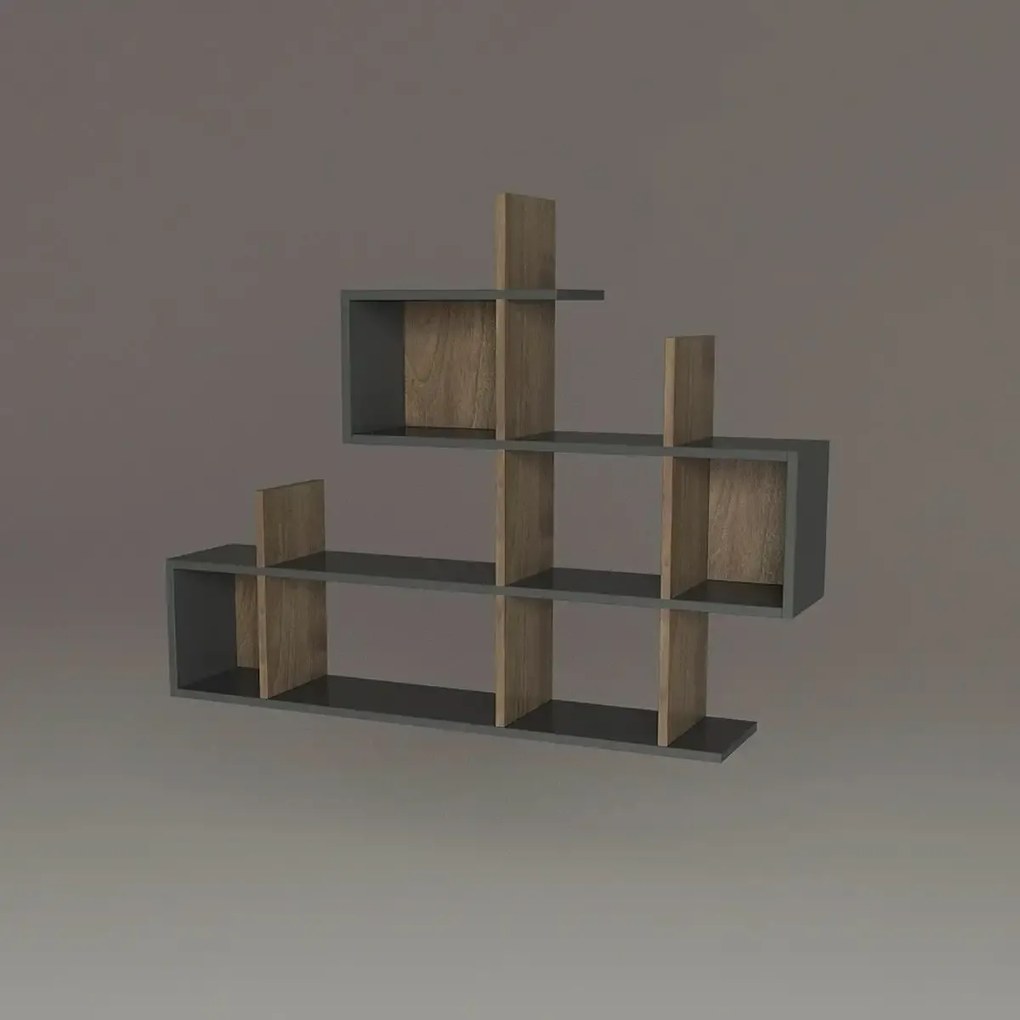 Raft perete Cassy Homs gri-nuc 129 x 22 x 99 cm