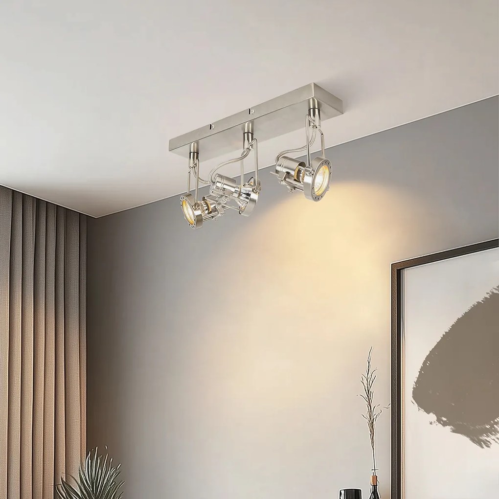 Spotlight industrial din oțel cu 3 lumini rotative și reglabile - Suplux