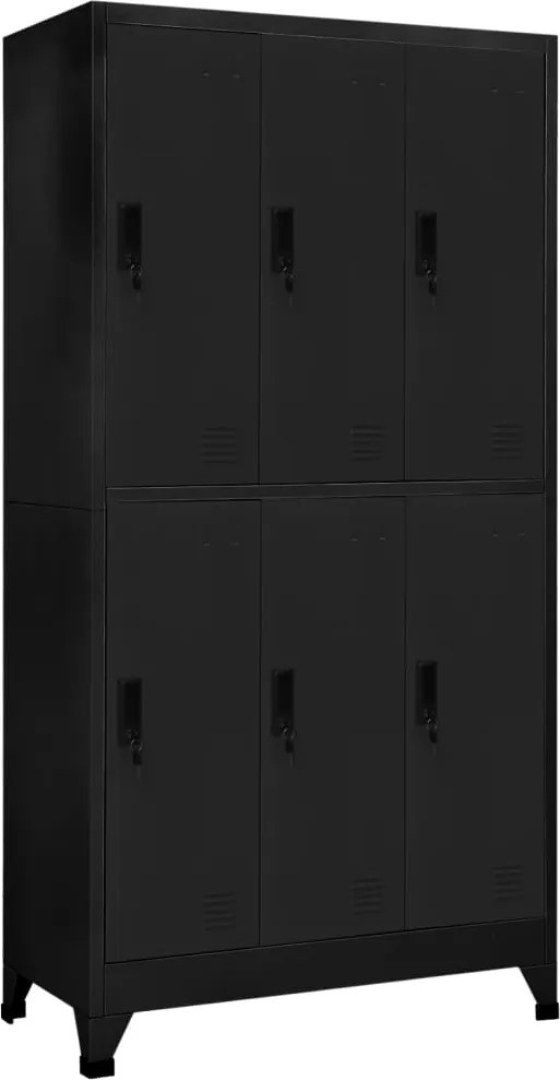 vidaXL Fișet, negru, 90x45x180 cm, oțel