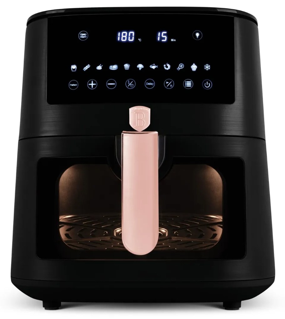 Friteuza aer cald, capacitate mare 8 l Airfryer Black Rose Berlinger Haus BH 9604