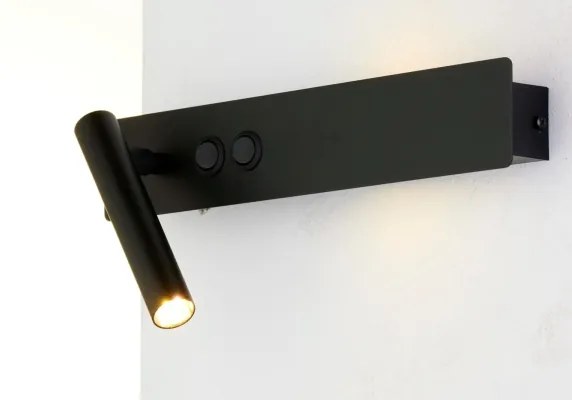 Lampă de perete cu spot HOTEL MOOD 1xG9/12W/230V + 1xG9/3W negru