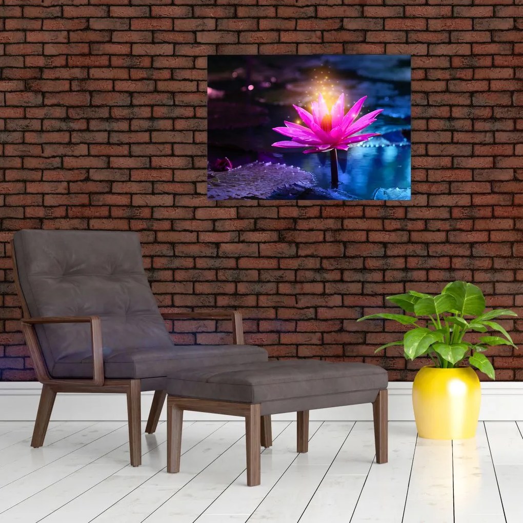 Tablou cu lotus pe apă (70x50 cm)