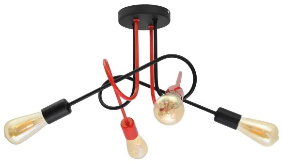 Lustră aplicată OXFORD 4xE27/15W/230V neagră/roșie