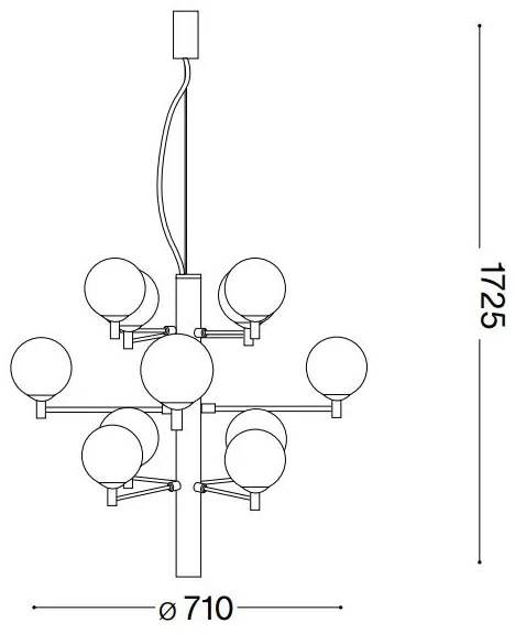 Lustră LED pe cablu Ideal Lux COPERNICO 12xG9/3W/230V