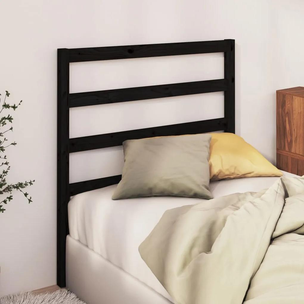 Tablie de pat, negru, 81x4x100 cm, lemn masiv de pin Negru, 81 x 4 x 100 cm, 1