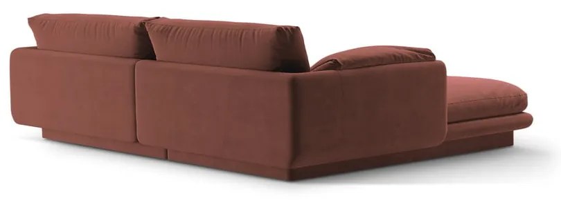 Colțar roz cu tapițerie din catifea (cu colț pe partea dreaptă/cu șezlong) Torino – Micadoni