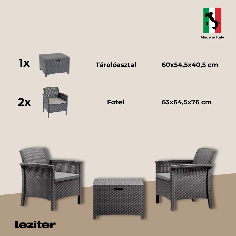 Set mobilier de grădină Venus Balcon, maro