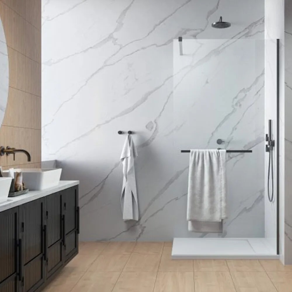 Paravan de dus tip Walk-in Radaway Modo New II cu portprosop GunMetal periat-transparent 150 cm sticla securizata 8 mm