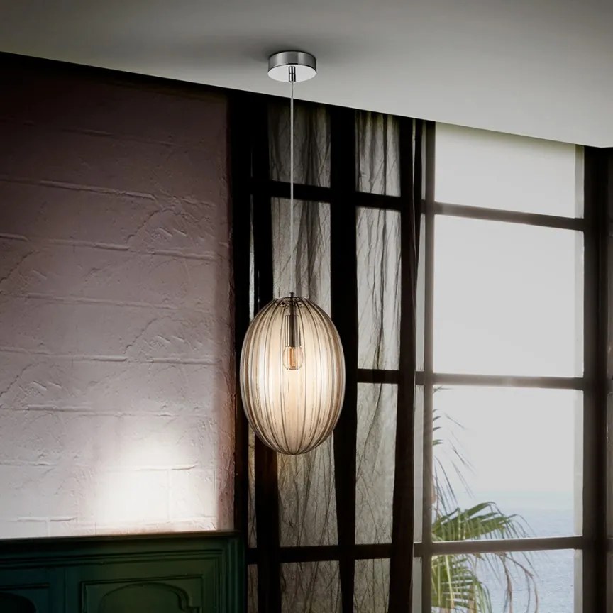 Pendul design modern decorativ Ovila 20cm cognac SV-752183
